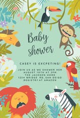 Wild Animals - Invitación Para Baby Shower